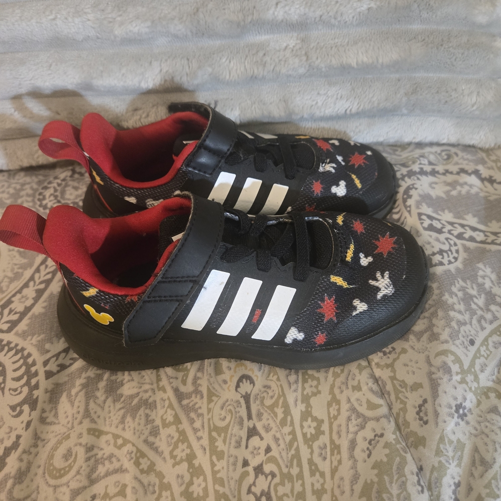 Adidas Kids Black and Red Sneakers